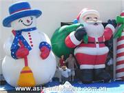 Chrismas LED Santa & Snowman Airblown Inflatable Yard Decoration